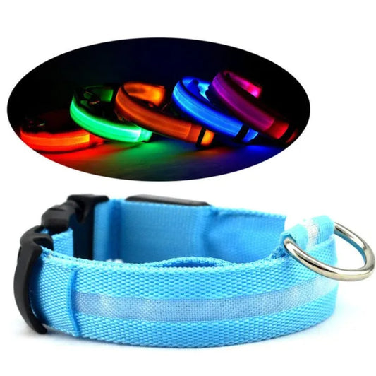 LED Pet Safety Collar – Glow in the Dark Dog & Cat Collar for Night Walking